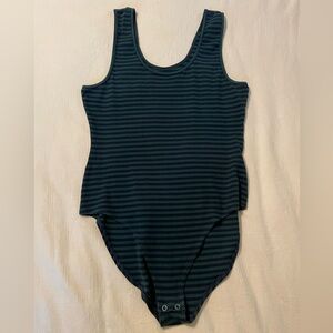 American Eagle Outfitters Navy Striped Bodysuit